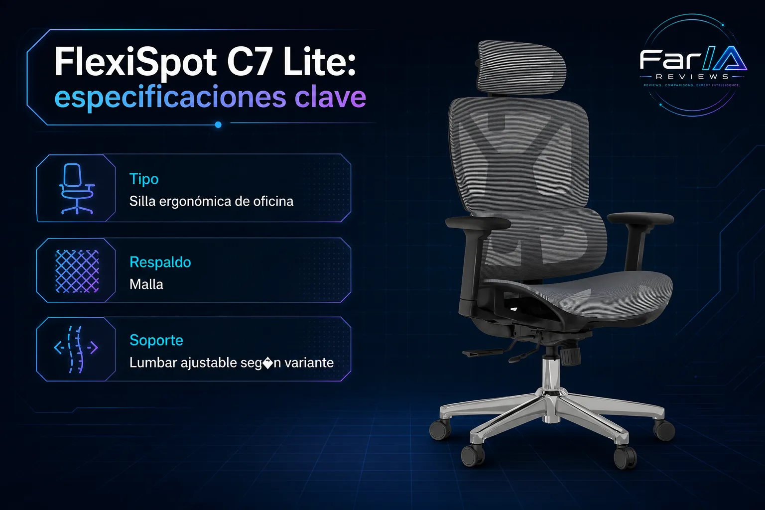 FlexiSpot C7 Lite review: precio y dónde comprar: producto exacto, especificaciones y claves de compra