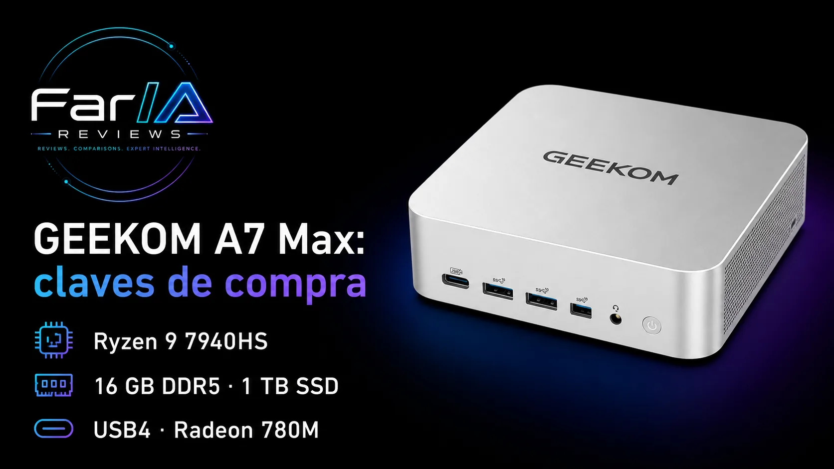 GEEKOM A7 Max review: precio y dónde comprar: infografía Image 2.0 con especificaciones y claves de compra