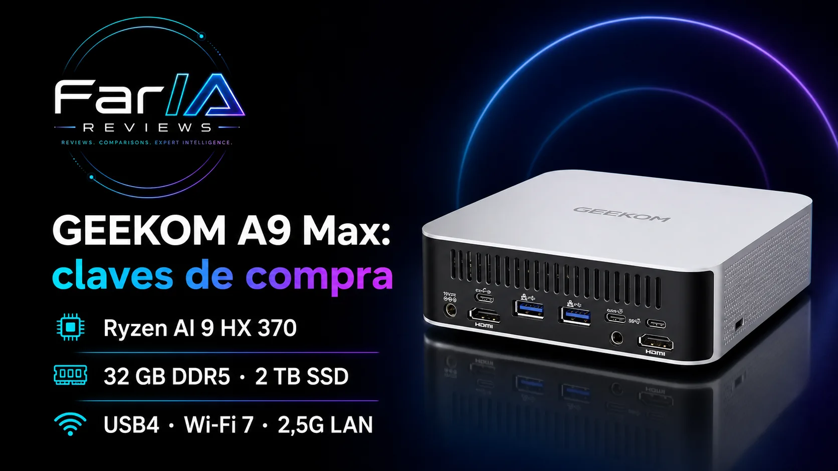GEEKOM A9 Max review: precio y dónde comprar: infografía Image 2.0 con especificaciones y claves de compra