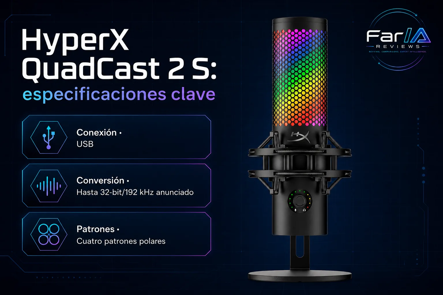 HyperX QuadCast 2 S review: precio y dónde comprar: producto exacto, especificaciones y claves de compra