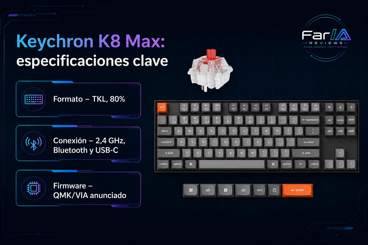 Keychron K8 Max review: precio y dónde comprar Keychron K8 Max review: precio y dónde comprar: producto exacto, especificaciones y claves de compra