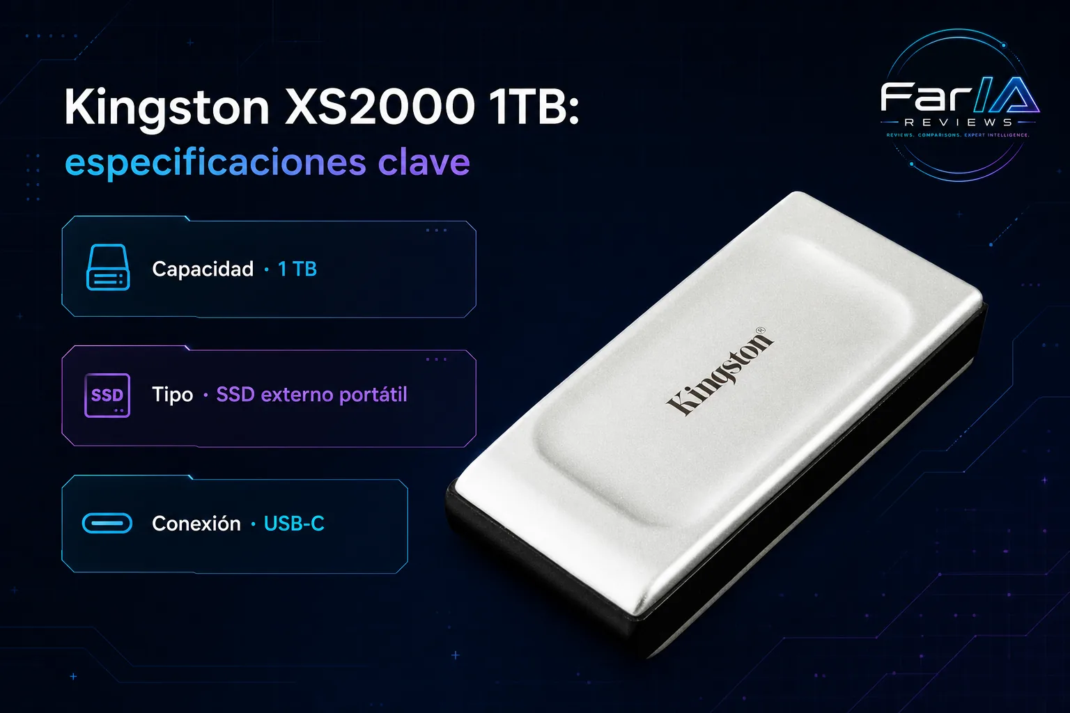 Kingston XS2000 1TB review: precio y dónde comprar: producto exacto, especificaciones y claves de compra