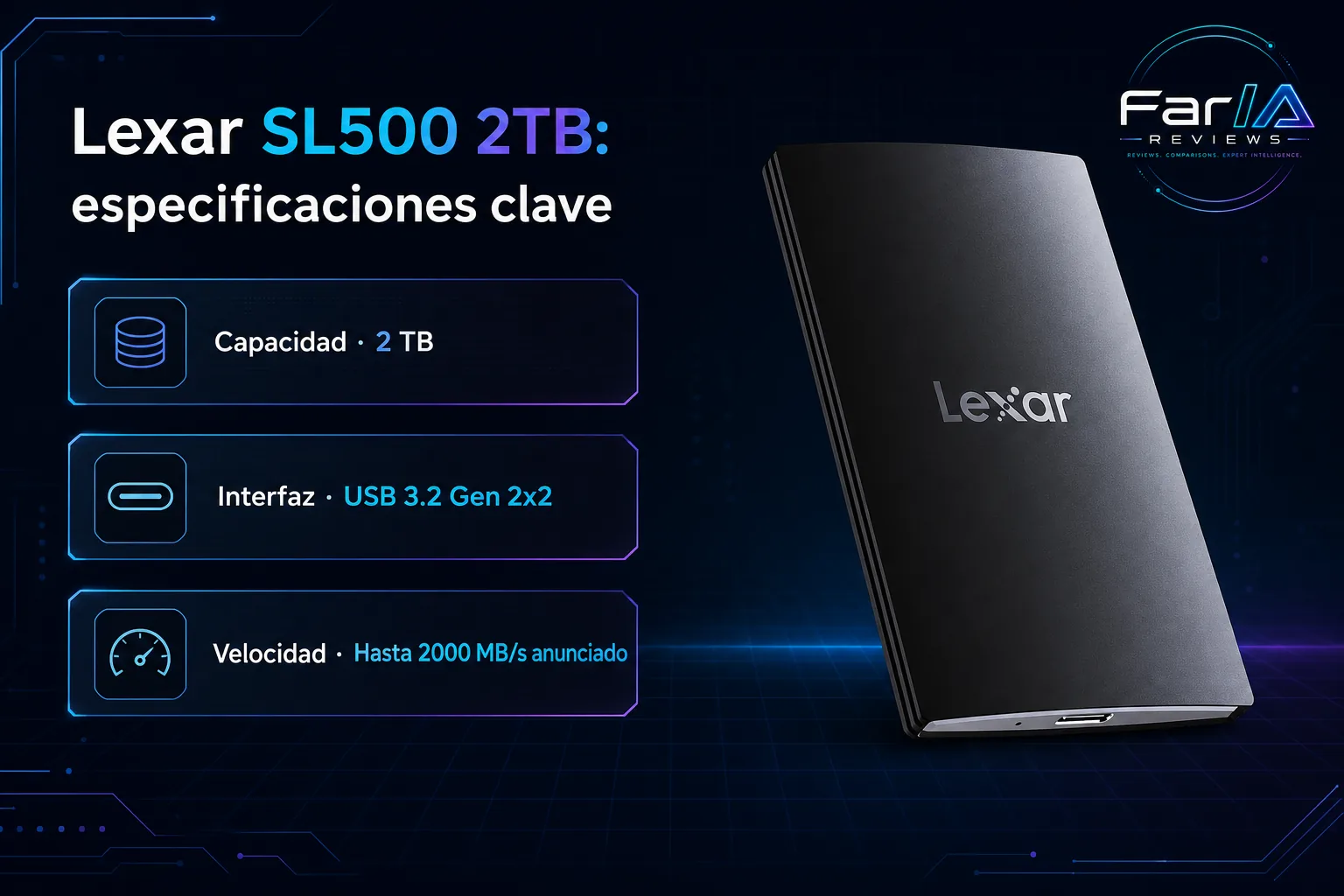 Lexar SL500 2TB review: precio y dónde comprar: producto exacto, especificaciones y claves de compra
