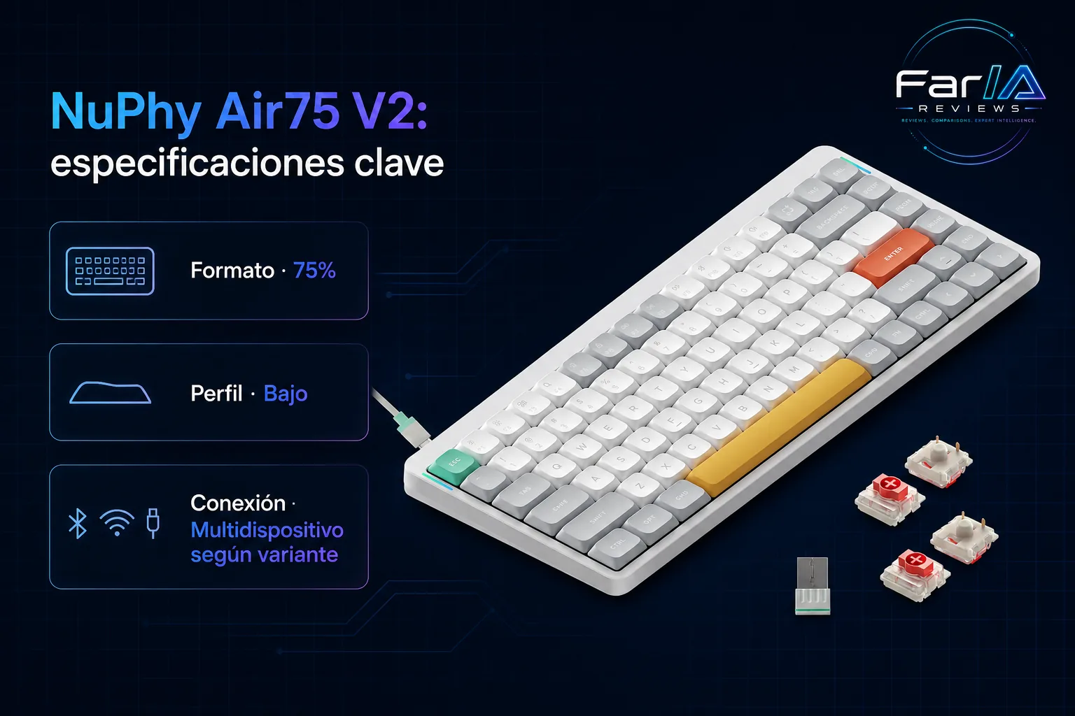 NuPhy Air75 V2 review: precio y dónde comprar: producto exacto, especificaciones y claves de compra