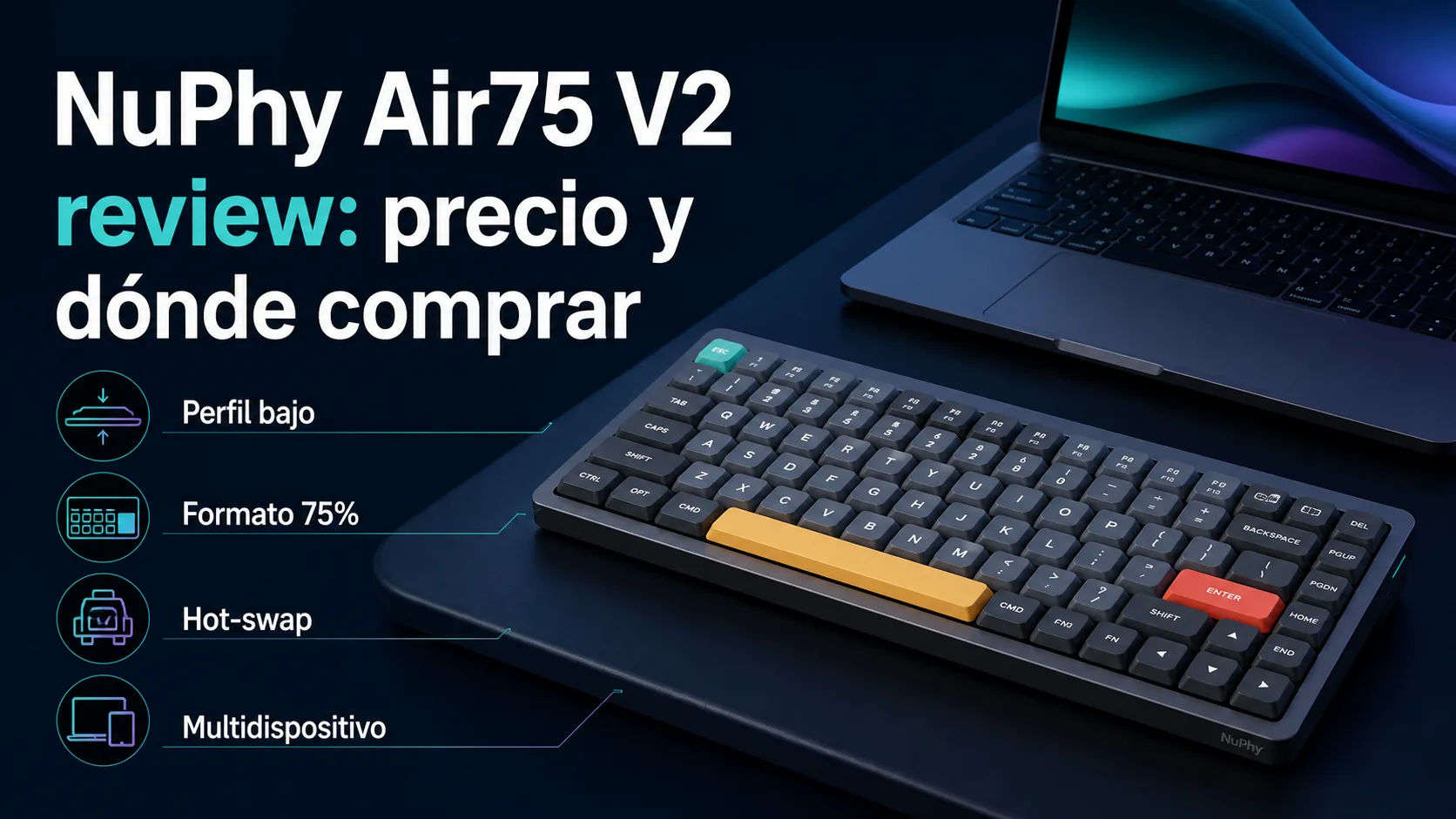 NuPhy Air75 V2 review: precio y dónde comprar NuPhy Air75 V2 review: precio y dónde comprar: infografía Image 2.0 con especificaciones y claves de compra