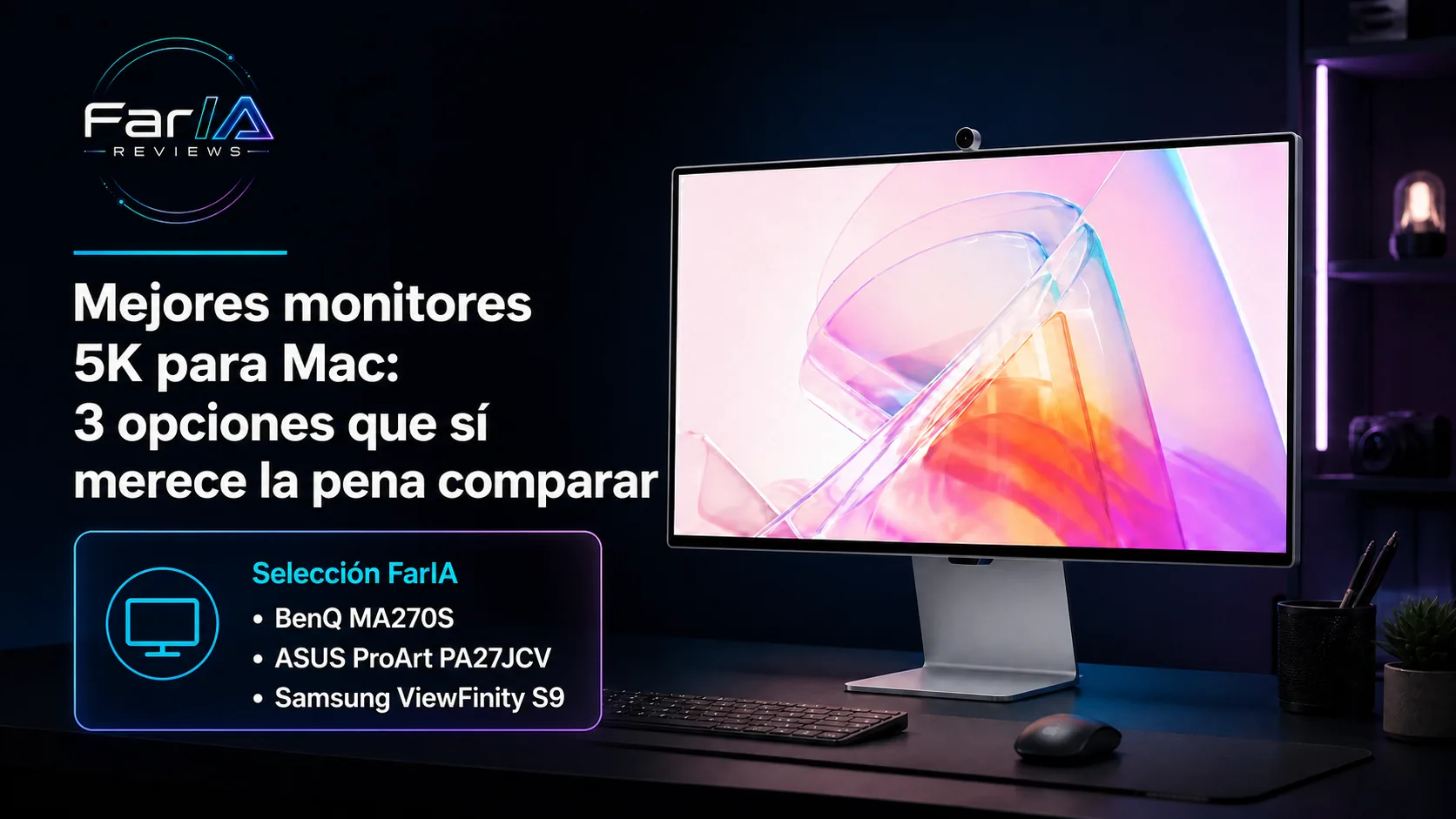 Mejores monitores 5K para Mac: 3 opciones que sí merece la pena comparar Mejores monitores 5K para Mac: 3 opciones que sí merece la pena comparar · infografía Image 2.0 con especificaciones, valoración y claves de compra FarIA