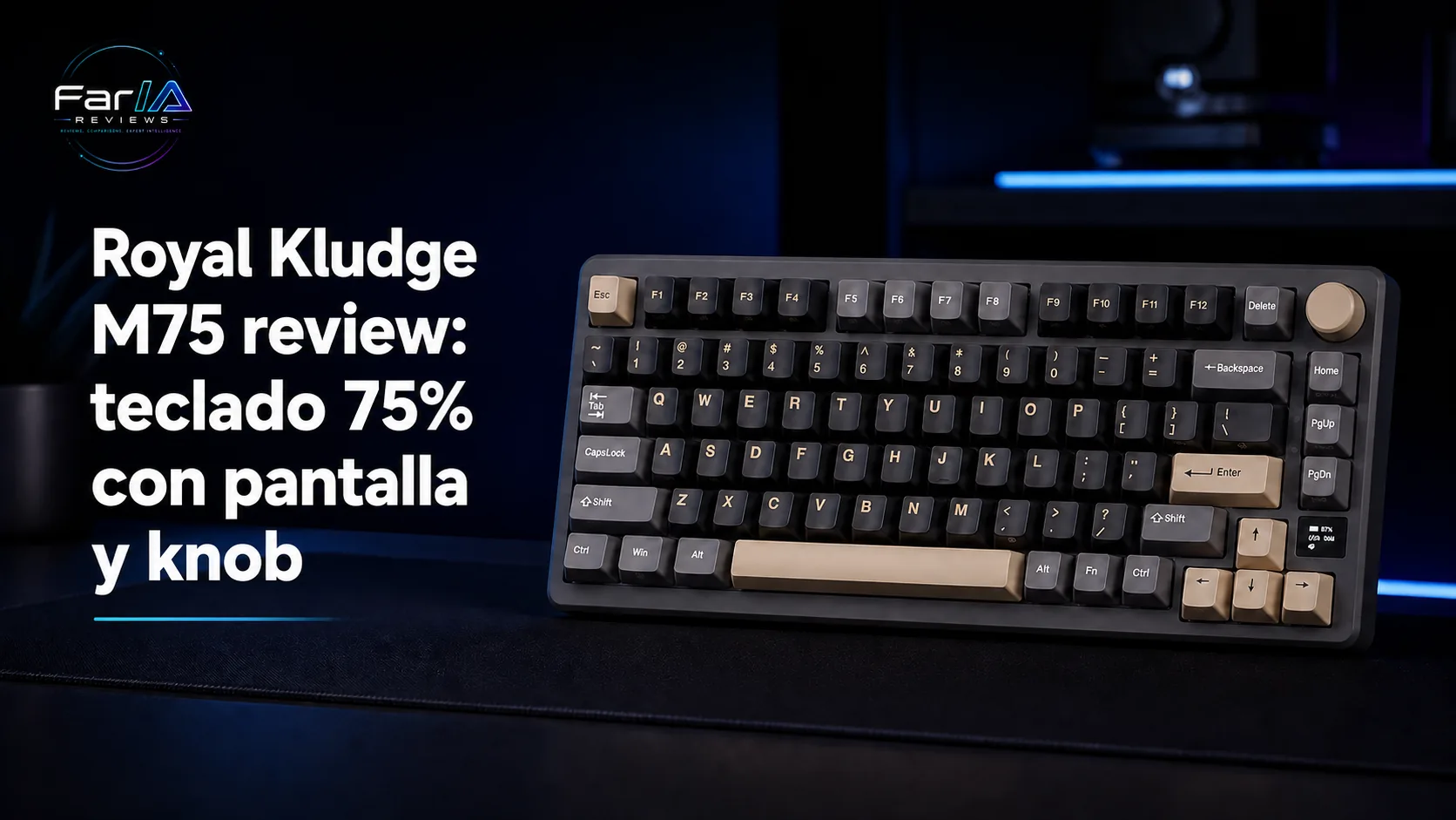 Royal Kludge M75 review: teclado 75% con pantalla y knob