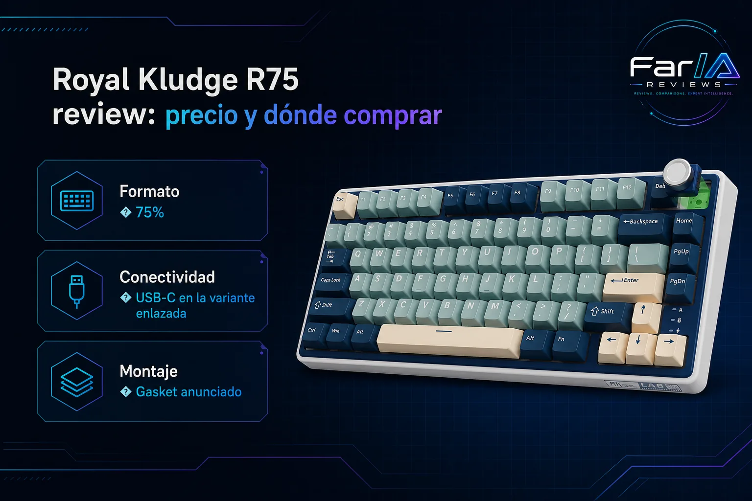 Royal Kludge R75 review: precio y dónde comprar: producto exacto, especificaciones y claves de compra