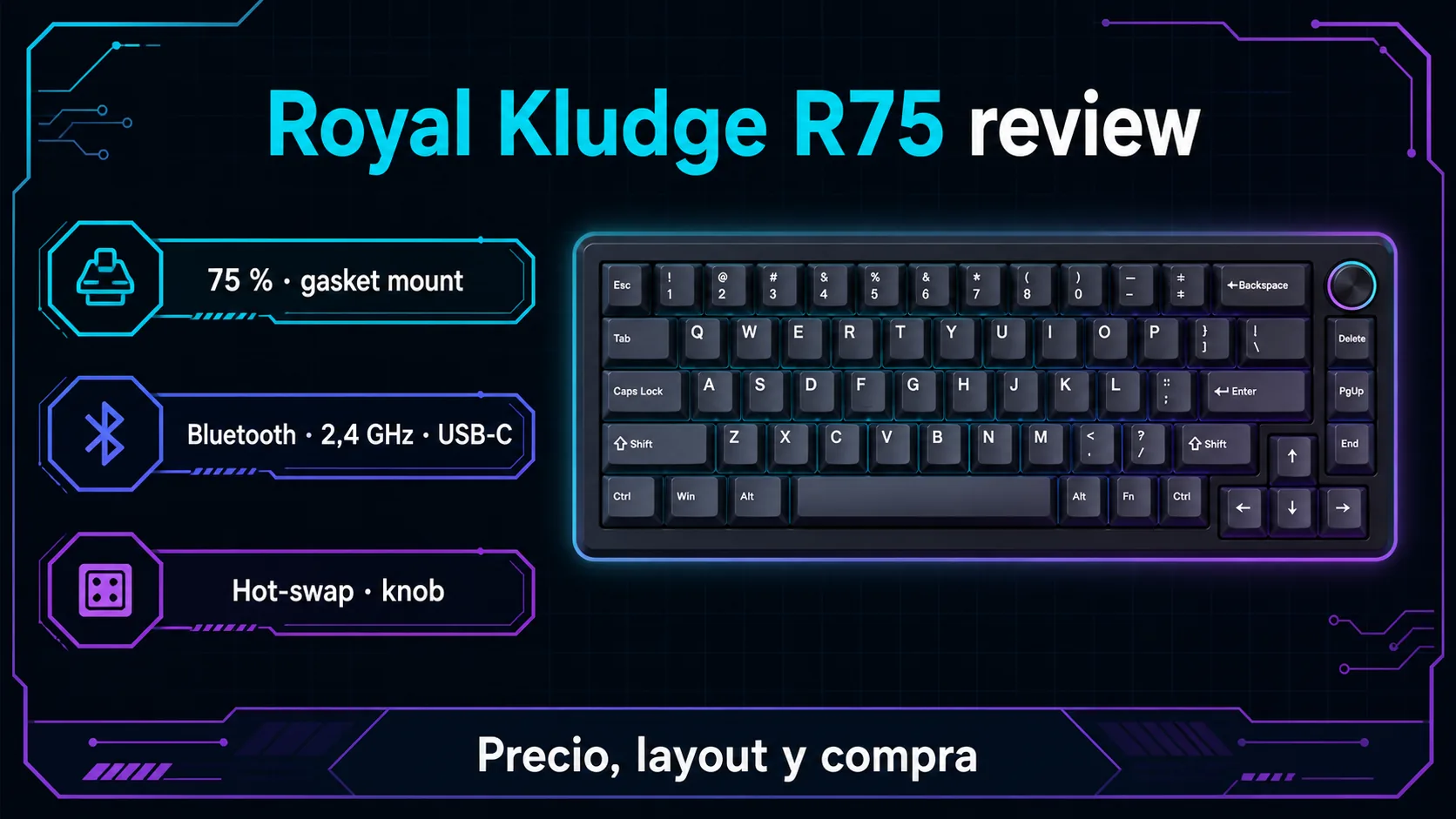 Royal Kludge R75 review: precio y dónde comprar: infografía Image 2.0 con especificaciones y claves de compra