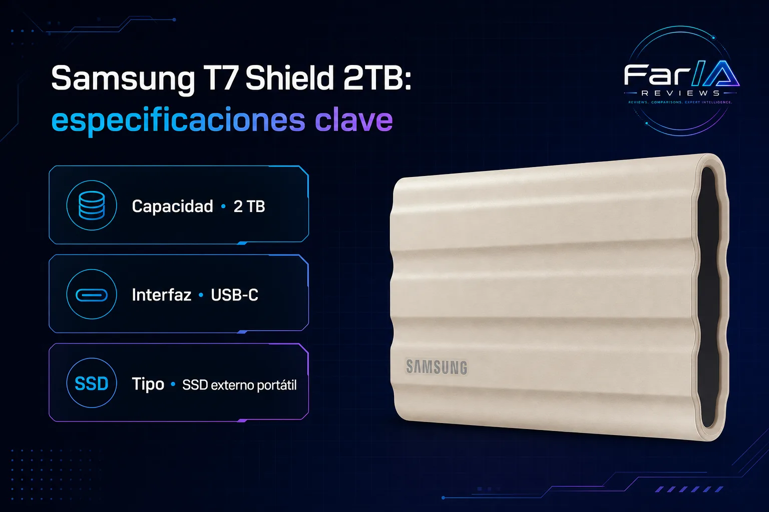 Samsung T7 Shield 2TB review: precio y dónde comprar Samsung T7 Shield 2TB review: precio y dónde comprar: producto exacto, especificaciones y claves de compra
