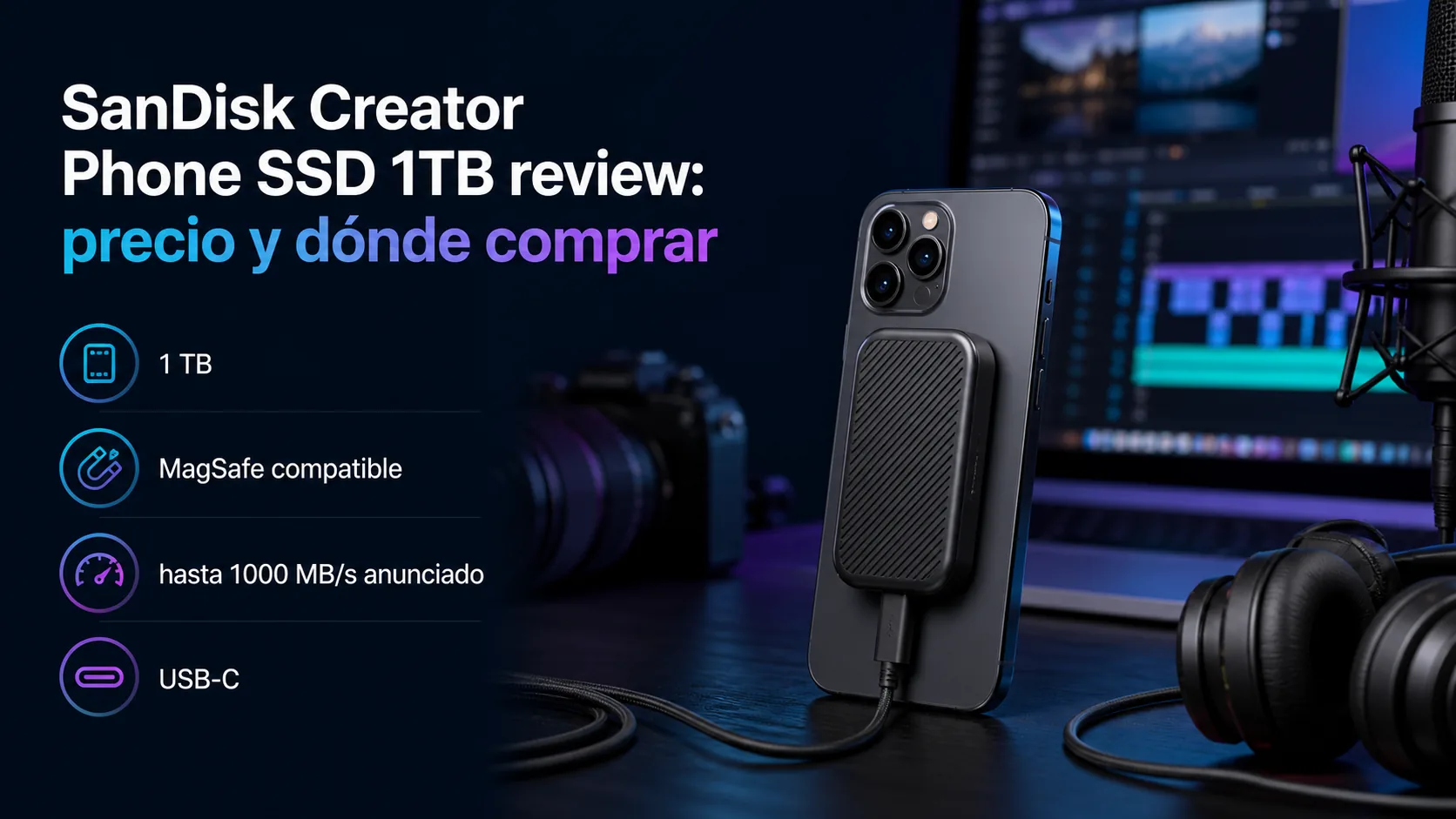 SanDisk Creator Phone SSD 1TB review: precio y dónde comprar: infografía Image 2.0 con especificaciones y claves de compra