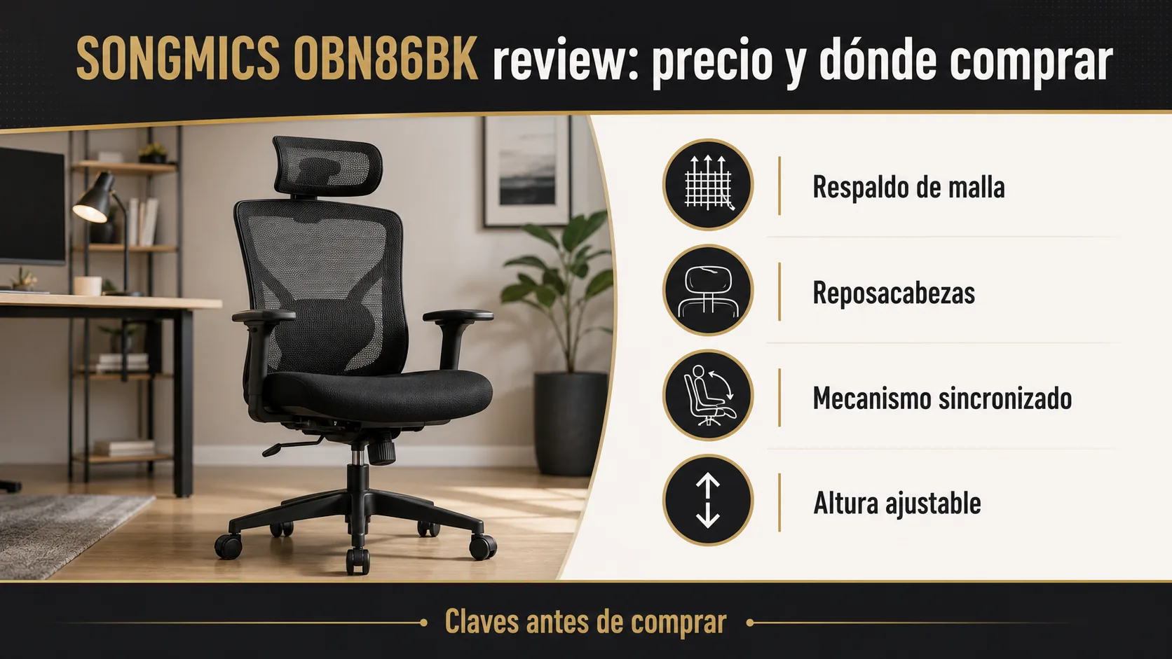 SONGMICS OBN86BK review: precio y dónde comprar: infografía Image 2.0 con especificaciones y claves de compra