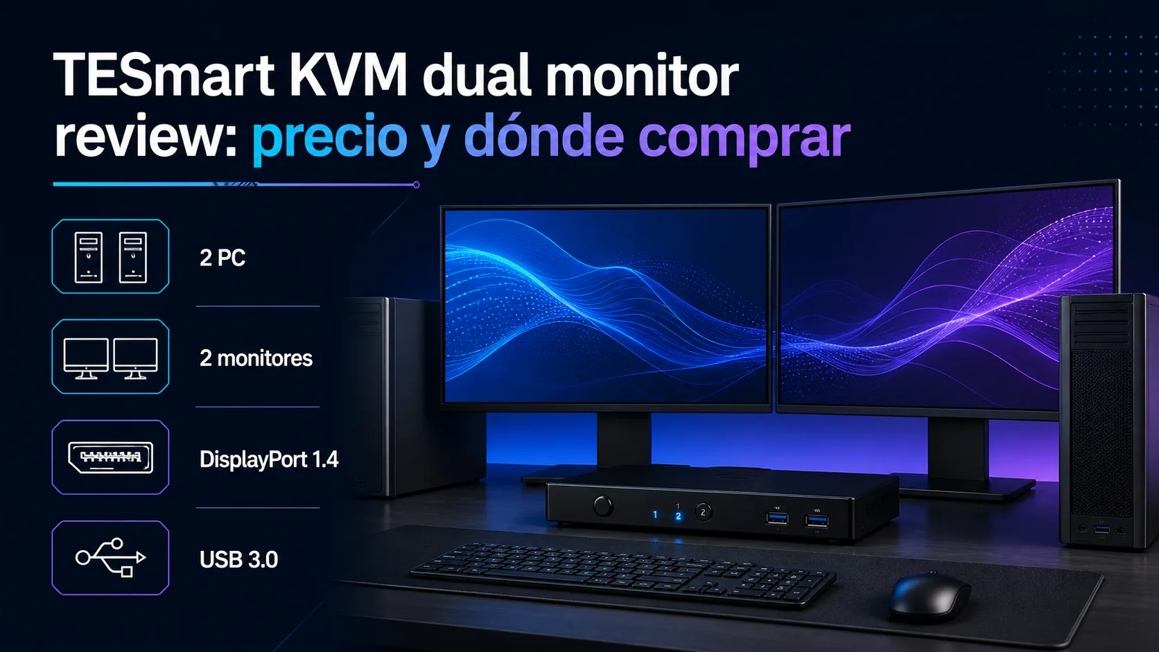 TESmart KVM dual monitor review: precio y dónde comprar TESmart KVM dual monitor review: precio y dónde comprar: infografía Image 2.0 con especificaciones y claves de compra