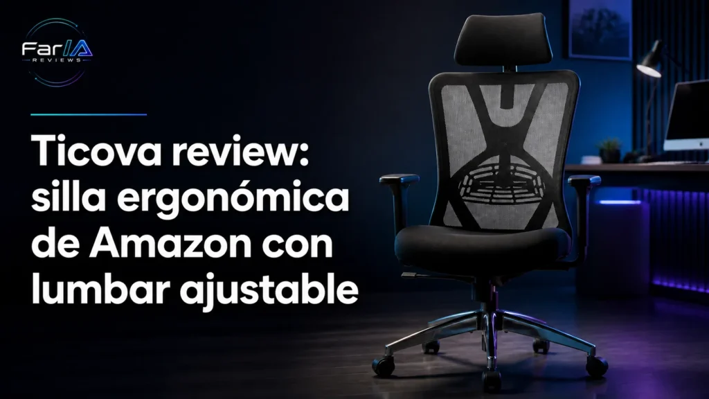 Ticova review: silla ergonómica de Amazon con lumbar ajustable