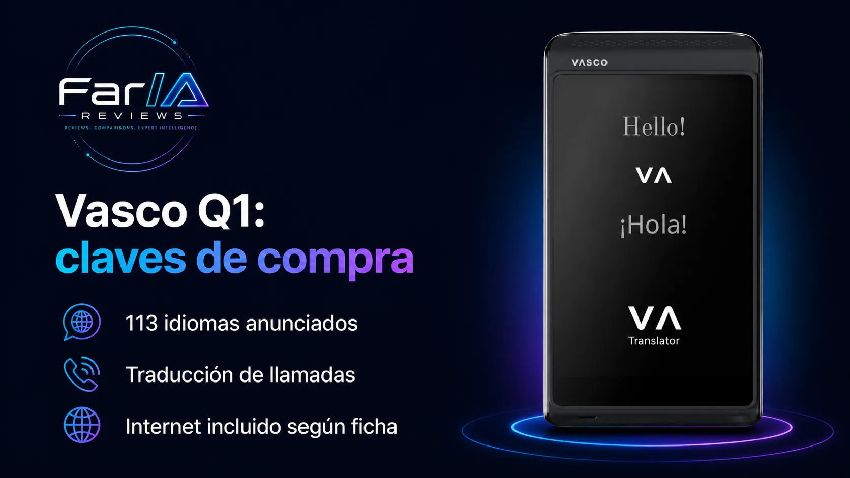 Vasco Translator Q1 review: precio y dónde comprar: infografía Image 2.0 con especificaciones y claves de compra