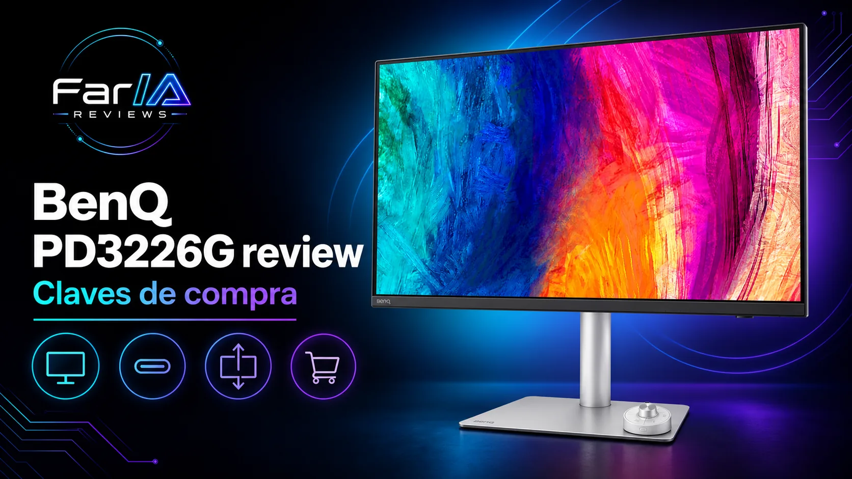 BenQ PD3226G review: precio y análisis del monitor 4K 144 Hz: infografía Image 2.0 con especificaciones y claves de compra
