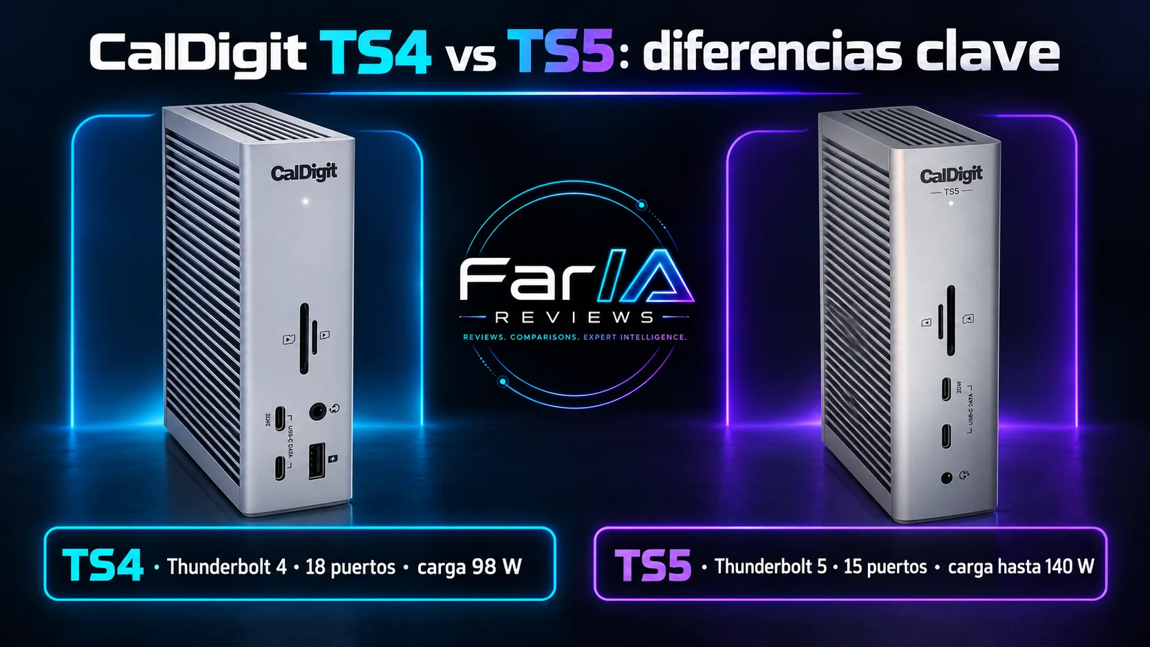 CalDigit TS4 vs TS5: diferencias, precio y cuál comprar CalDigit TS4 vs TS5: diferencias, precio y cuál comprar: comparativa visual y claves de compra