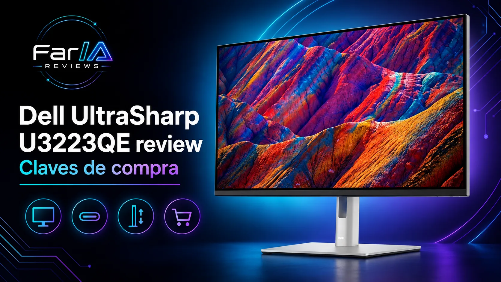 Dell UltraSharp U3223QE review: precio y análisis del monitor 4K USB-C: infografía Image 2.0 con especificaciones y claves de compra