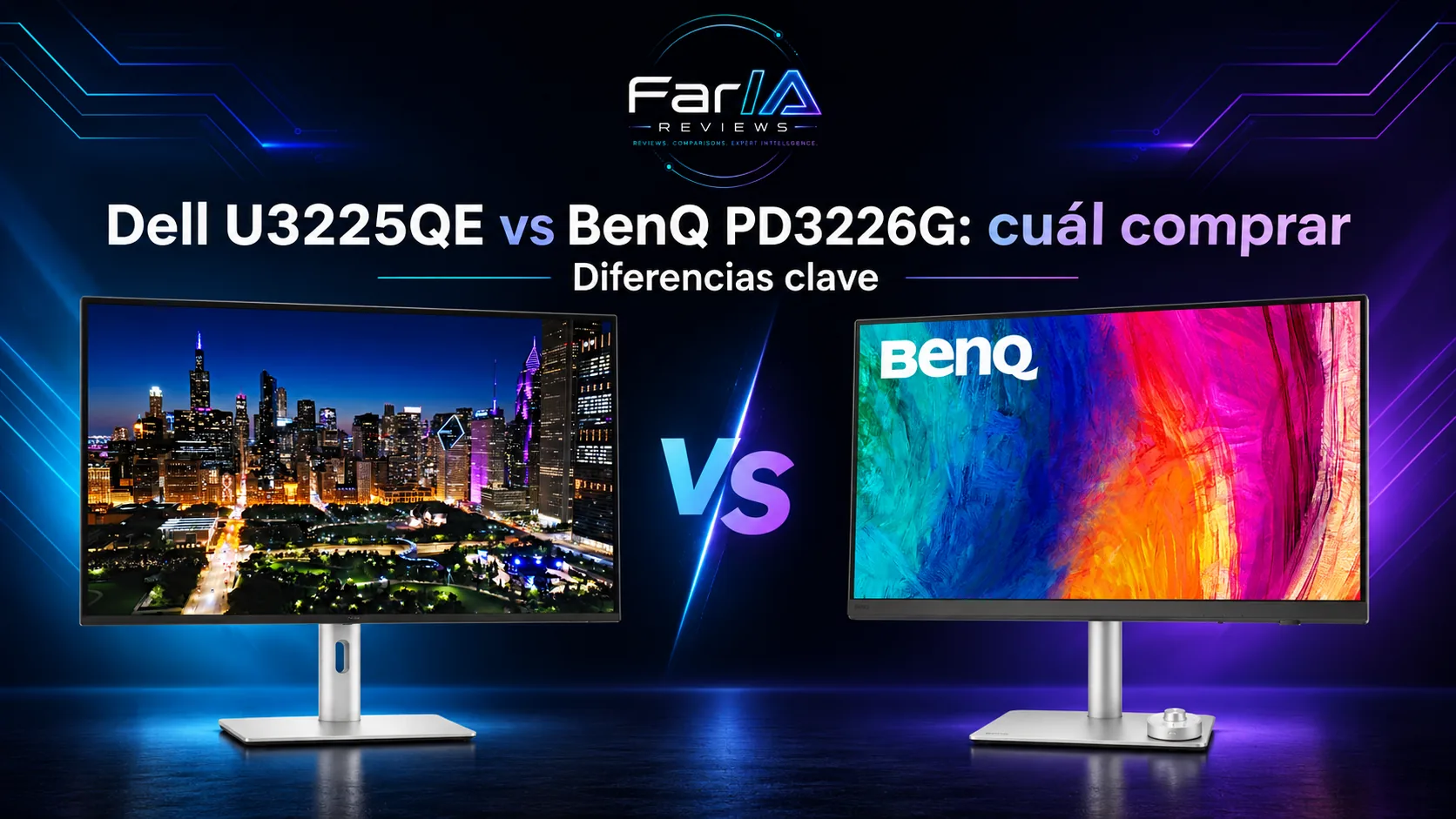 Dell U3225QE vs BenQ PD3226G: precio y cuál comprar Dell U3225QE vs BenQ PD3226G: precio y cuál comprar: infografía Image 2.0 con especificaciones y claves de compra