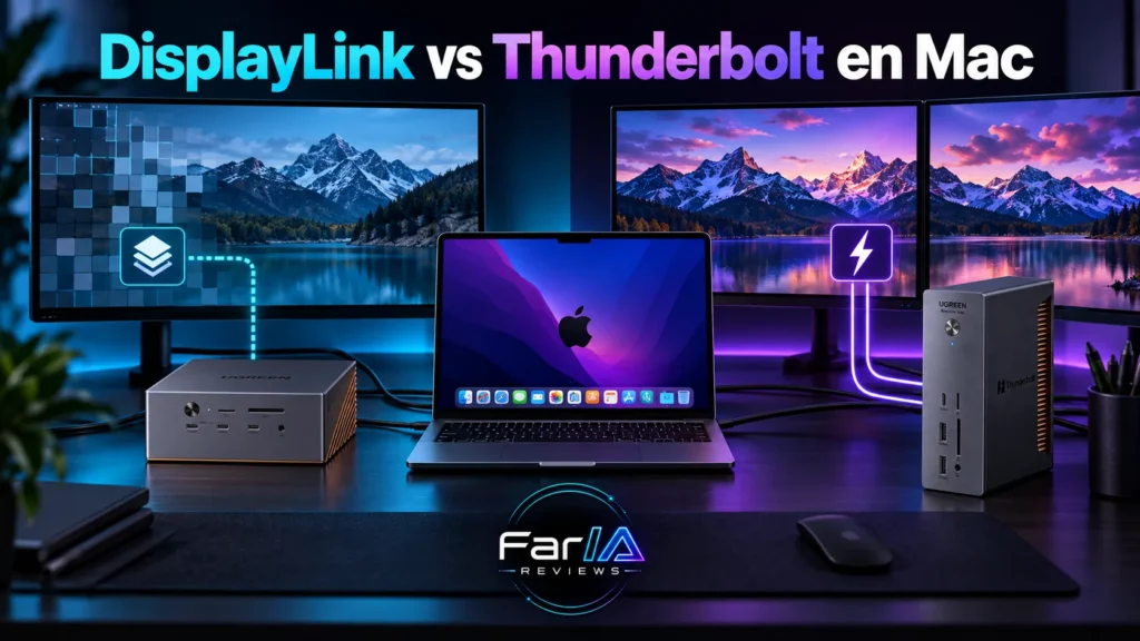 DisplayLink vs Thunderbolt para dos monitores en Mac: cuál elegir