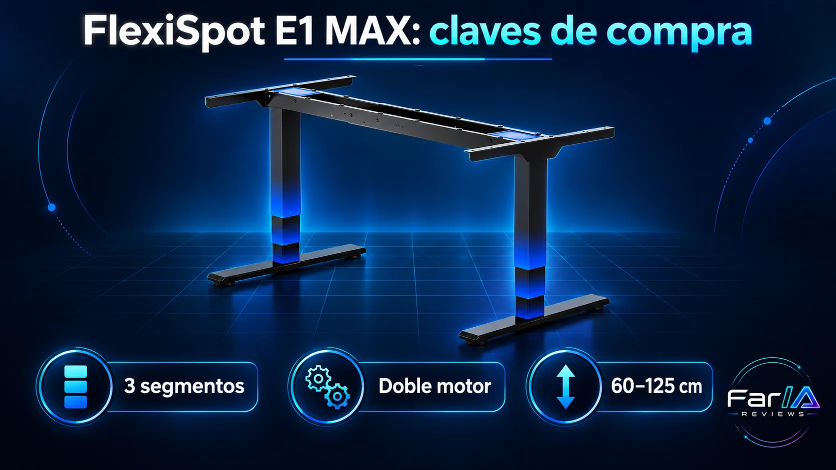 FlexiSpot E1 MAX review: precio, doble motor y dónde comprar: infografía Image 2.0 con especificaciones y claves de compra
