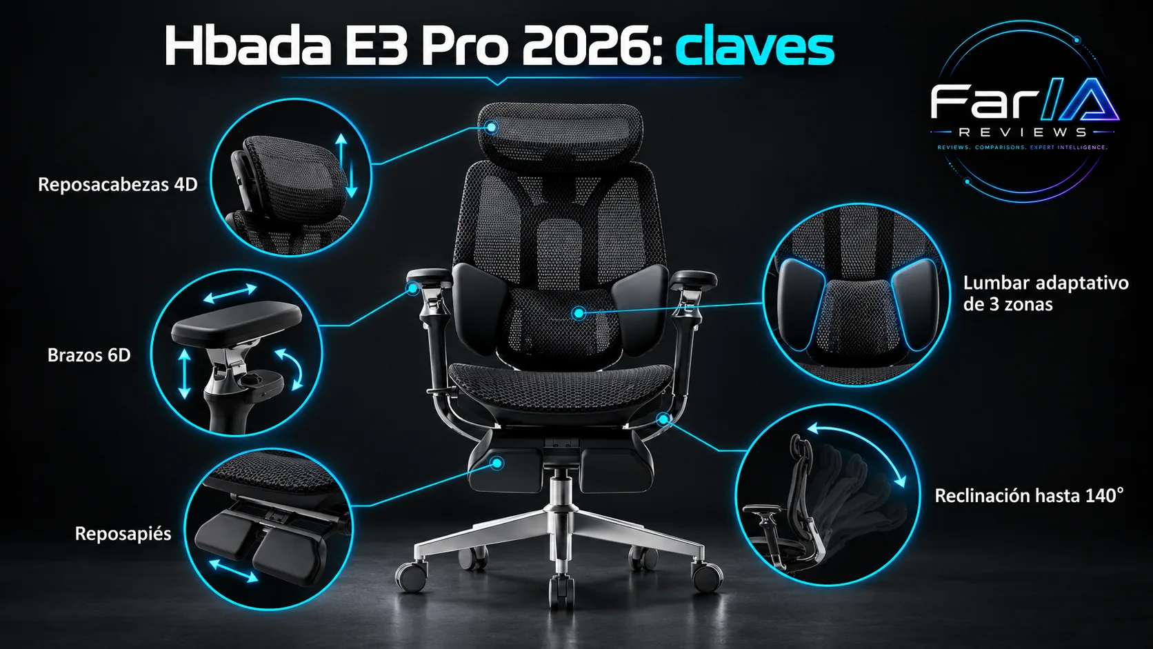 Hbada E3 Pro 2026 review: precio, ajustes y dónde comprar: infografía Image 2.0 con especificaciones y claves de compra
