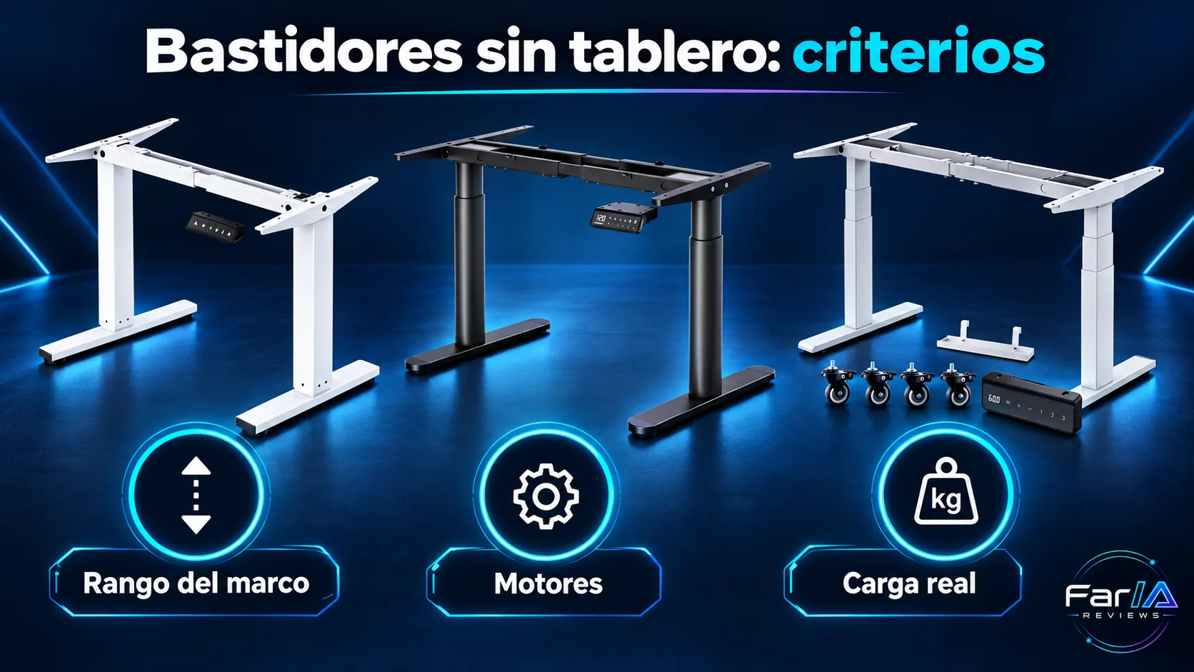 Mejores bastidores para escritorio elevable sin tablero: cuál comprar: infografía Image 2.0 con especificaciones y claves de compra