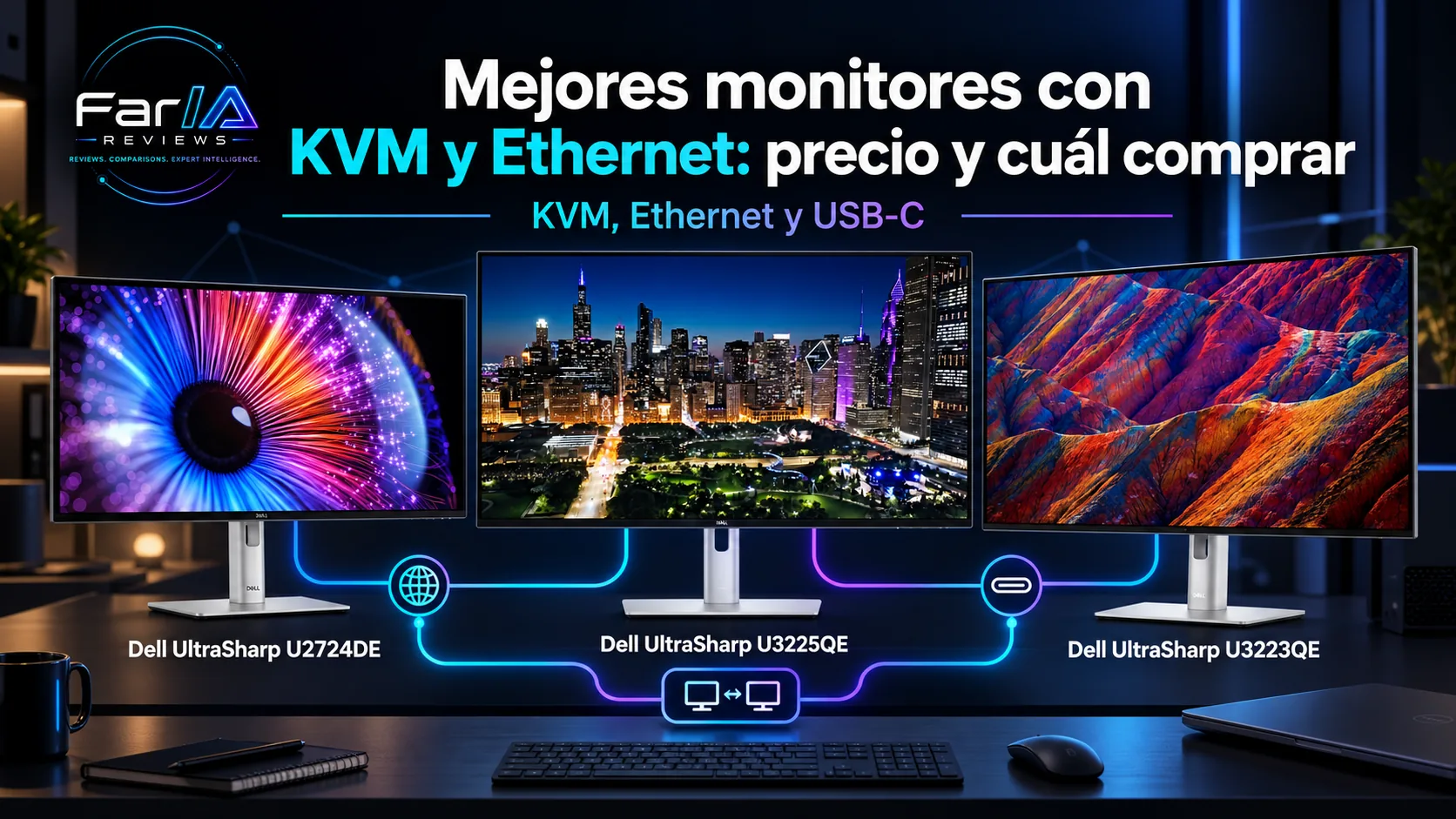 Mejores monitores con KVM y Ethernet: precio y cuál comprar: infografía Image 2.0 con especificaciones y claves de compra
