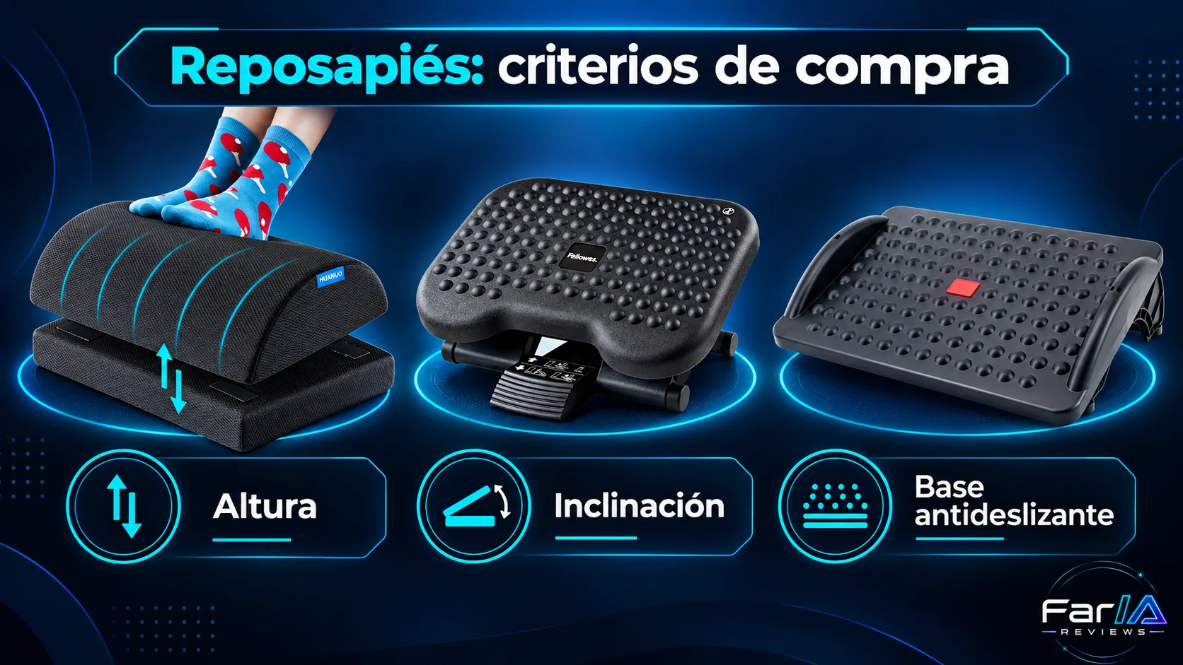 Mejores reposapiés ergonómicos para escritorio: precio y cuál comprar: infografía Image 2.0 con especificaciones y claves de compra