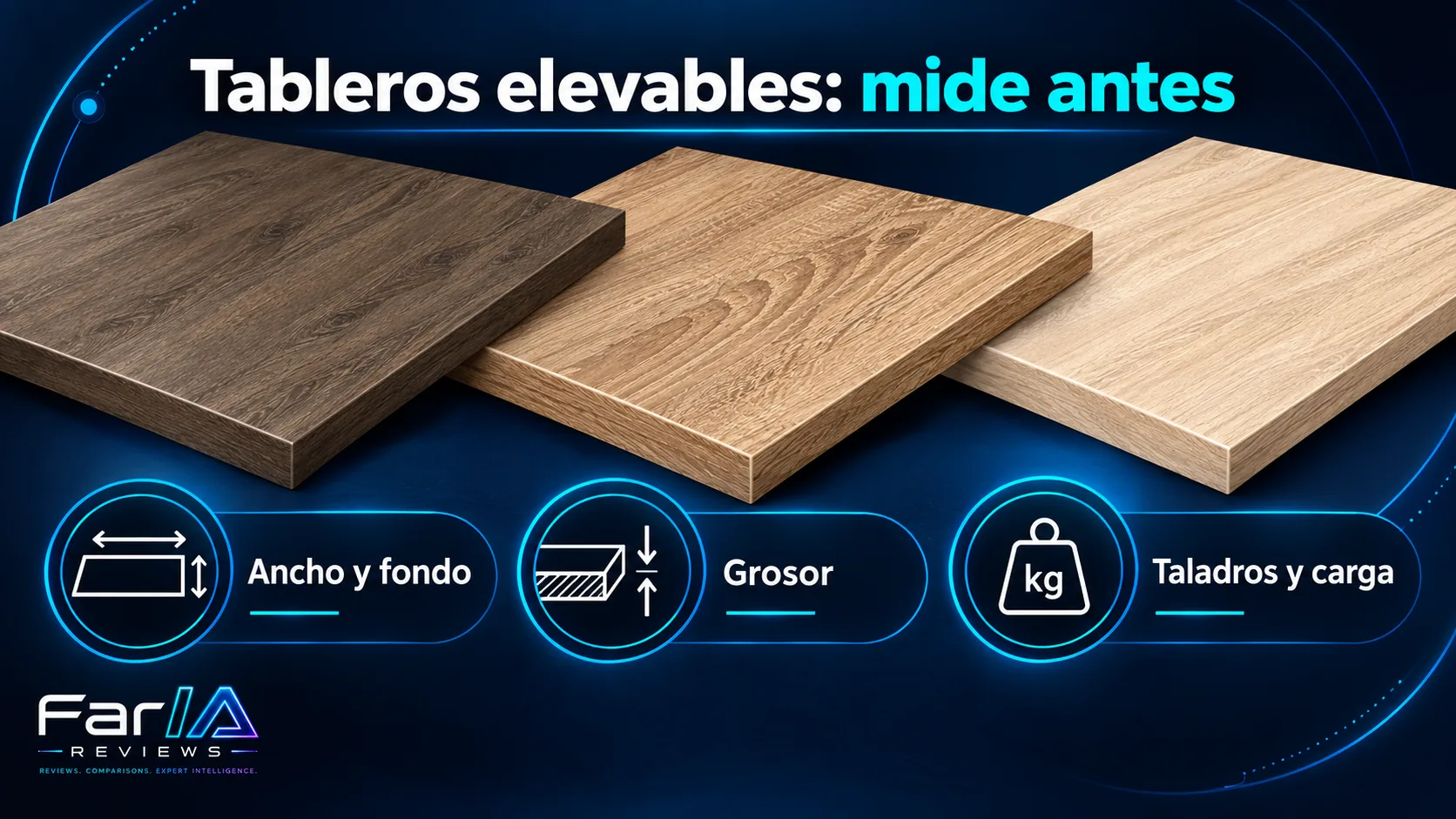 Mejores tableros para escritorios elevables: medidas y cuál comprar Mejores tableros para escritorios elevables: medidas y cuál comprar: infografía Image 2.0 con especificaciones y claves de compra