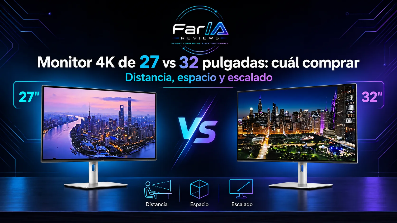 Monitor 4K de 27 vs 32 pulgadas: diferencias, precio y cuál comprar: infografía Image 2.0 con especificaciones y claves de compra