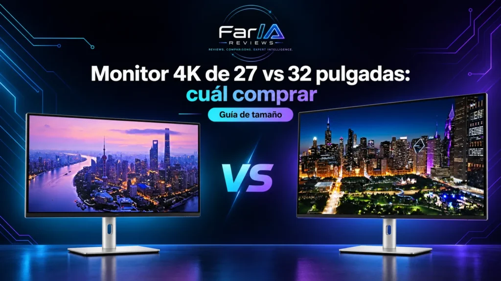 Monitor 4K de 27 vs 32 pulgadas: diferencias, precio y cuál comprar