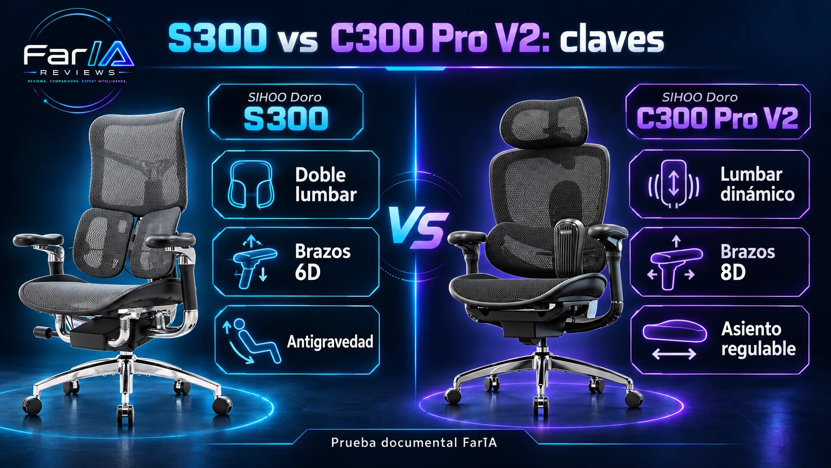SIHOO S300 vs C300 Pro V2: diferencias y cuál comprar SIHOO S300 vs C300 Pro V2: diferencias y cuál comprar: infografía Image 2.0 con especificaciones y claves de compra