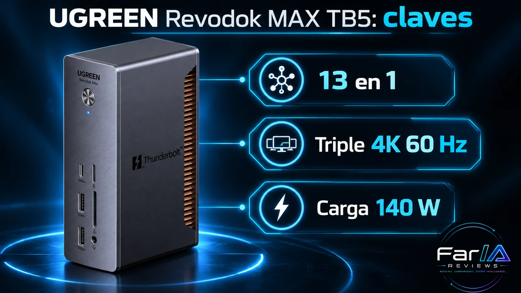 UGREEN Revodok MAX Thunderbolt 5 review: 13 en 1 y precio: infografía Image 2.0 con especificaciones y claves de compra