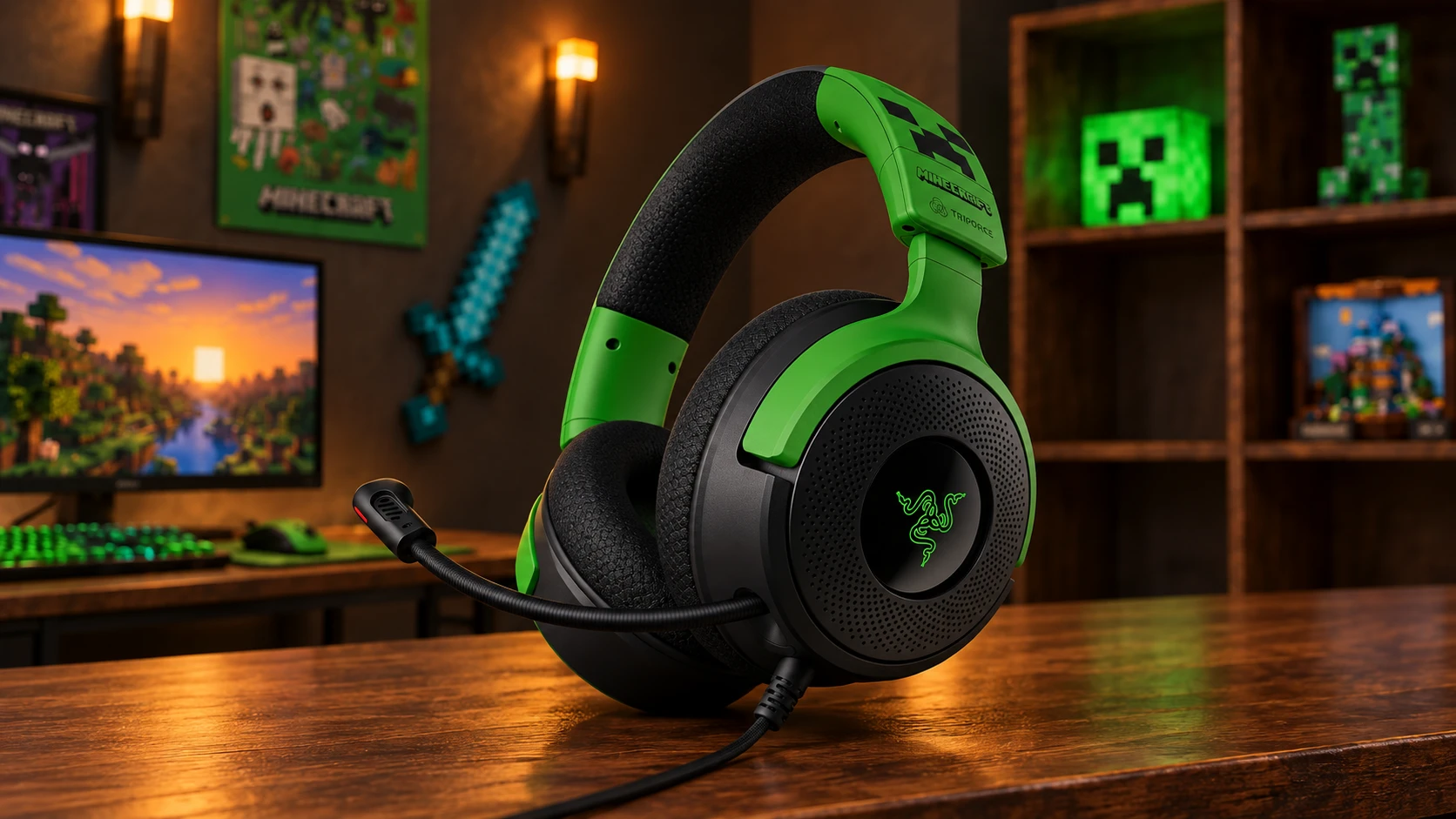 Razer Kraken V4 X · Minecraft en el setup