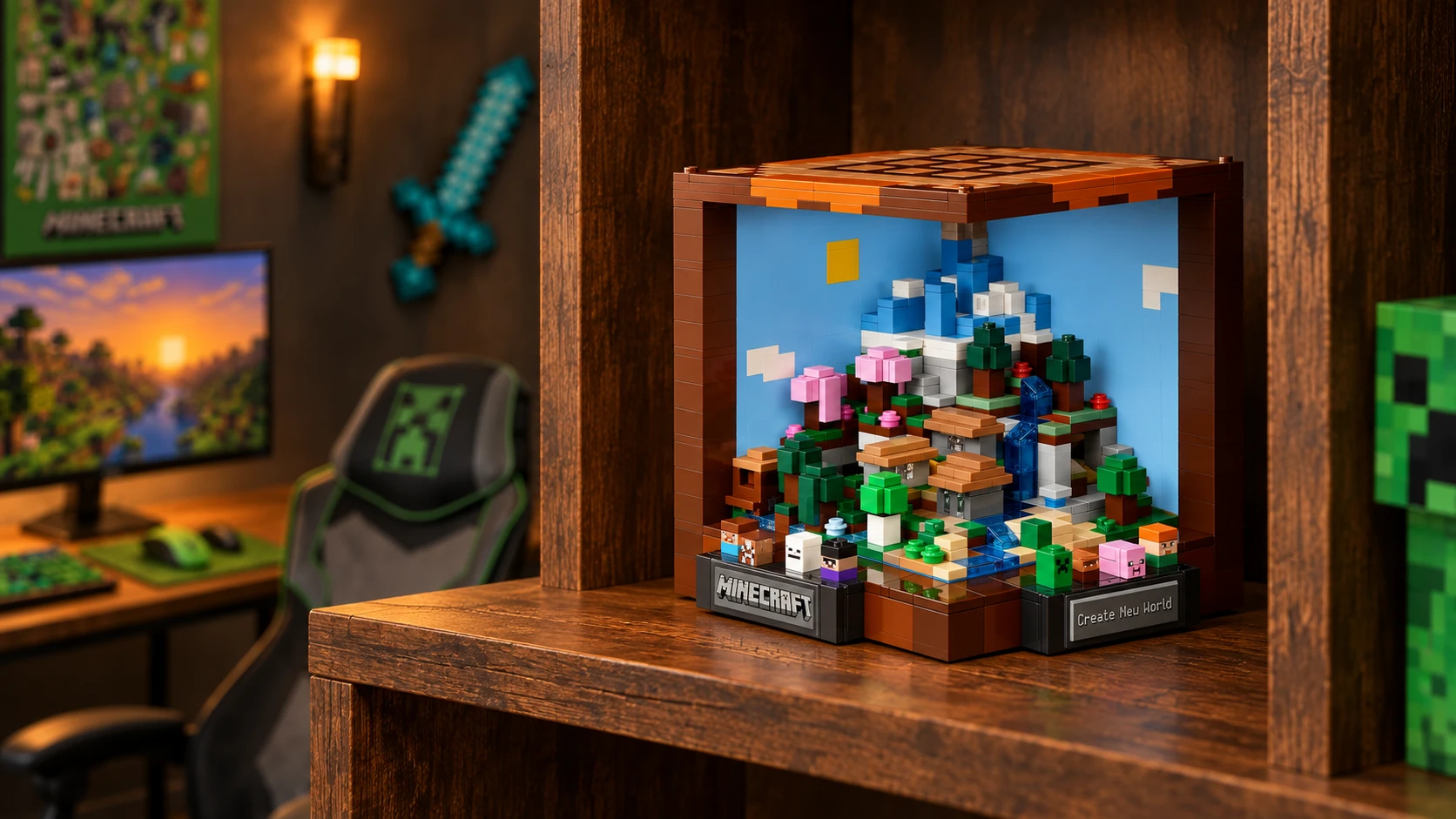 LEGO Minecraft · Mesa de Trabajo en el setup