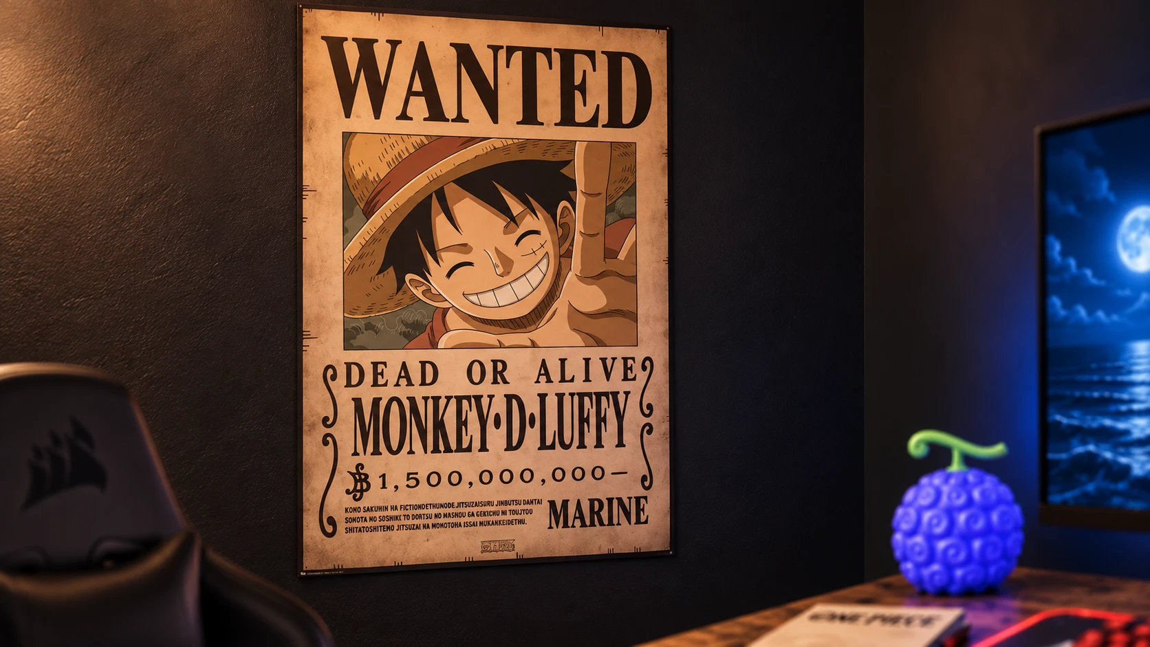 GB Eye · Wanted Luffy en el setup